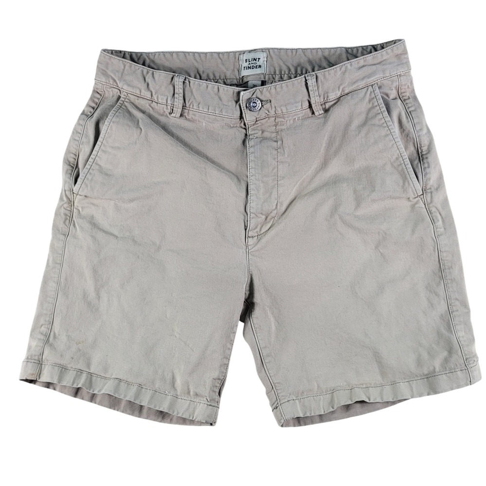 Flint and Tinder 365 Shorts Men 31 Tan Good Cotton Spandex Chino Twill